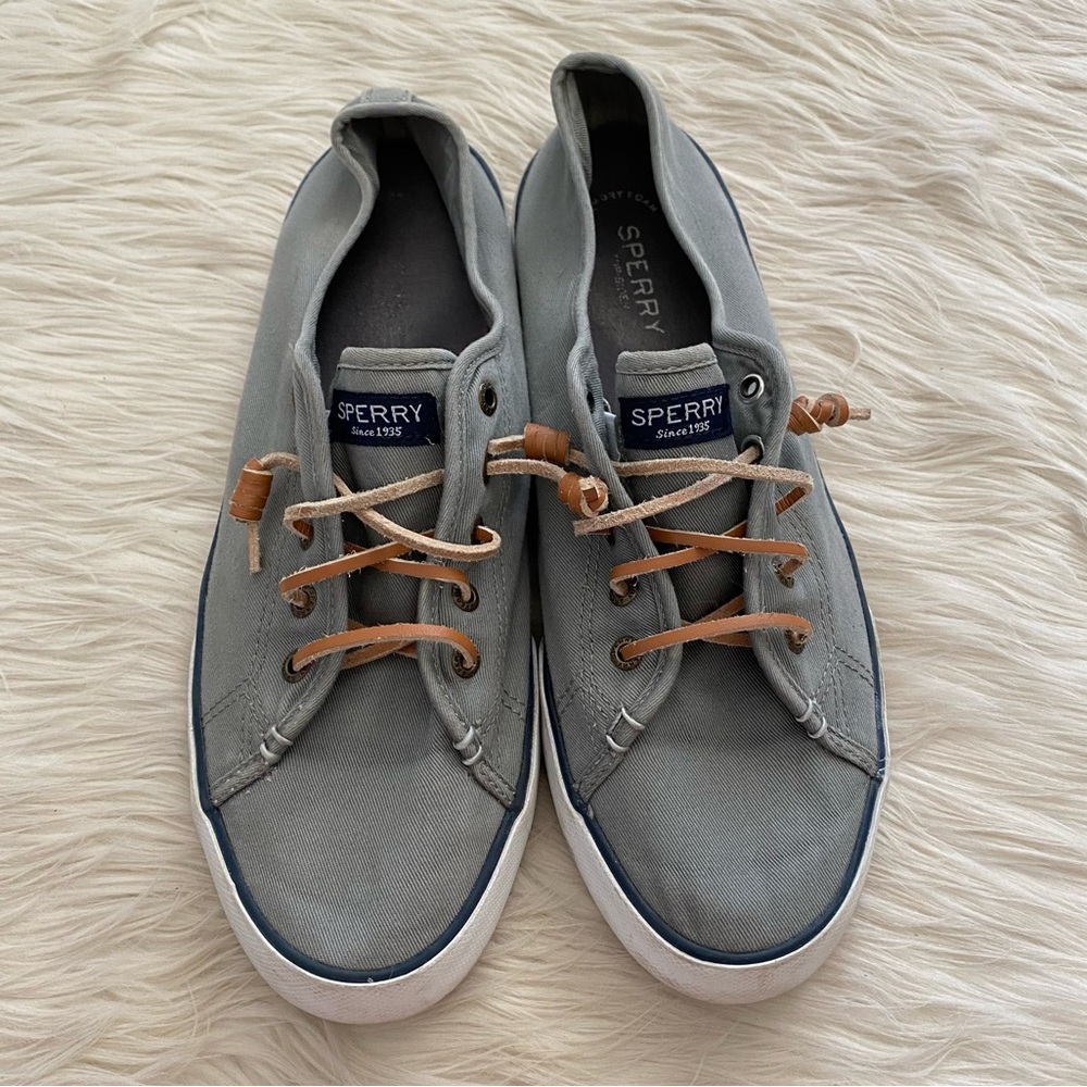 Sperry Gray Pier View Sneaker Slip On Shoes - Picture 2 of 8
